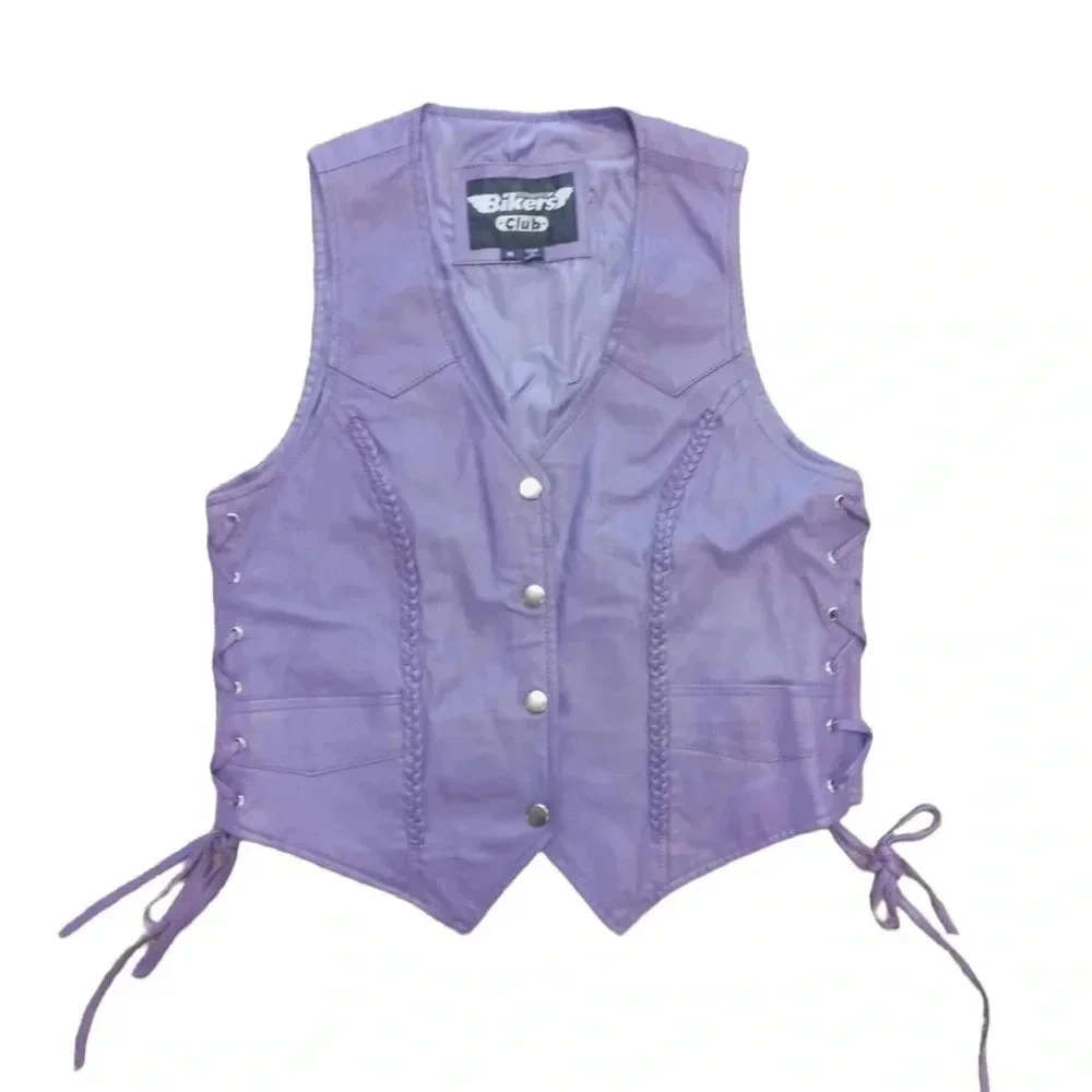 Bikers Club Violet Nylon Motorcycle Adjustable Vest Size Medium - Picture 5 of 11